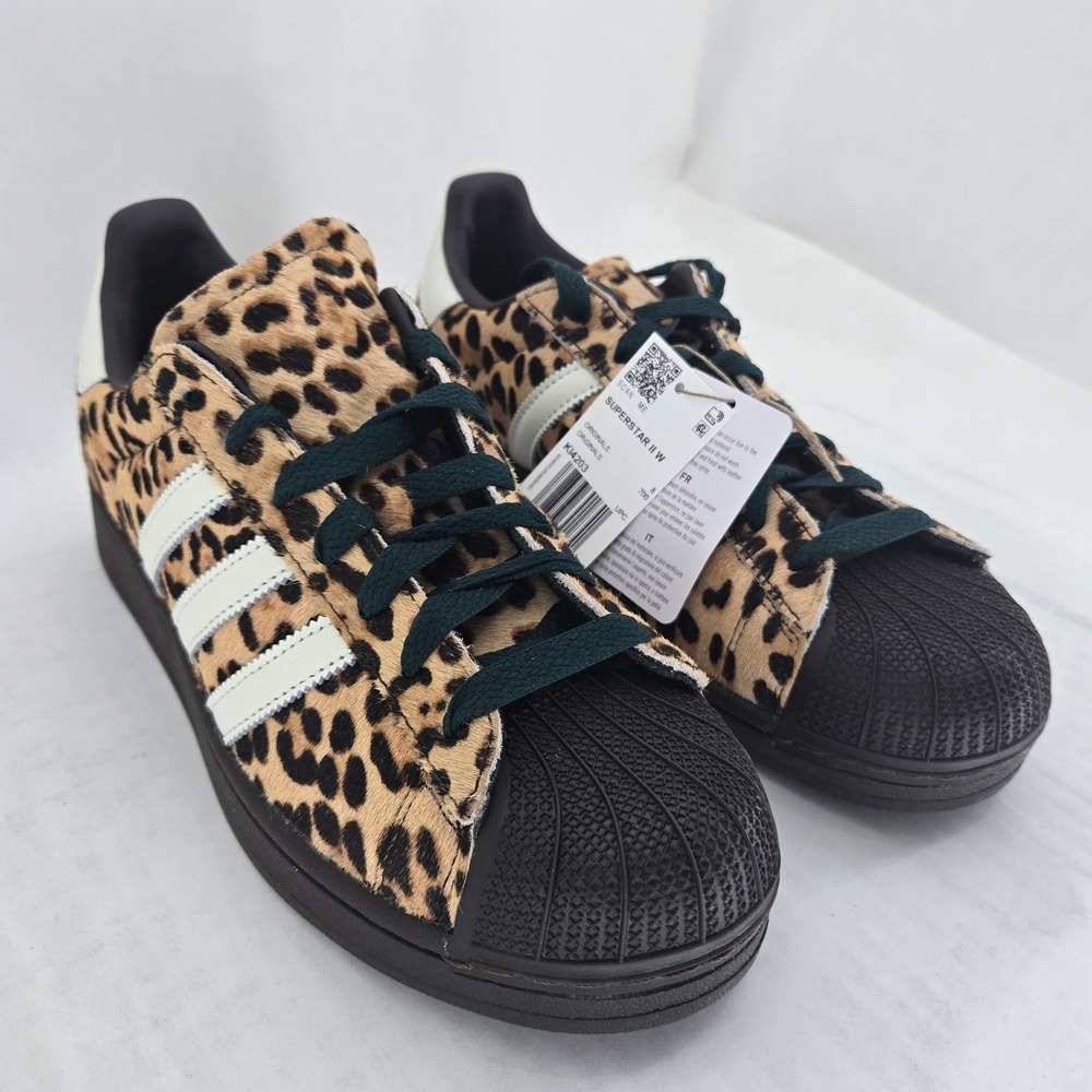 Adidas Superstar II W Leopard Pony Hair Sneakers KI4203 Womens 9.5 Brown Black - Picture 10 of 15